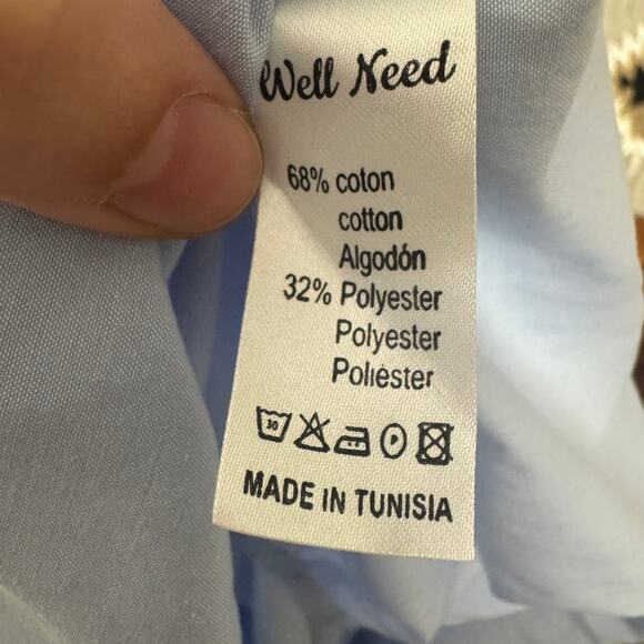 Well Need Dress Women M Blue Cotton Blend High Low Tank Spring Minimal Preppy - Picture 9 of 9